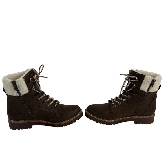 Magellan Outdoors Faux Suede Fur Lined Lace-Up Boots – Brown, Size 10M - Picture 9 of 13